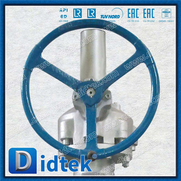 Didtek Cast Steel A216 WCB Gear OP Balanced Disc Globe Valve