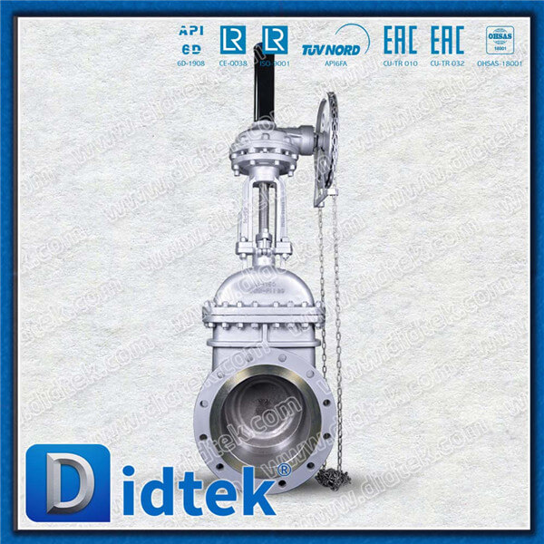 Didtek 150LB 14 Inch Cast Steel Gate Valve With Chain Wheel Driven